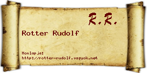 Rotter Rudolf névjegykártya
